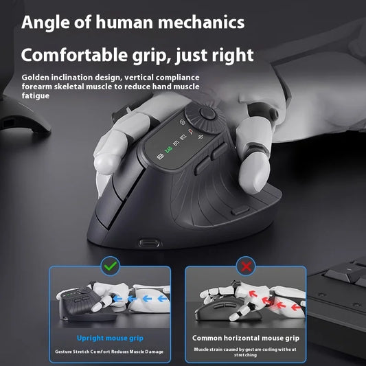 The Notch ergonomic vertical mouse — side angle