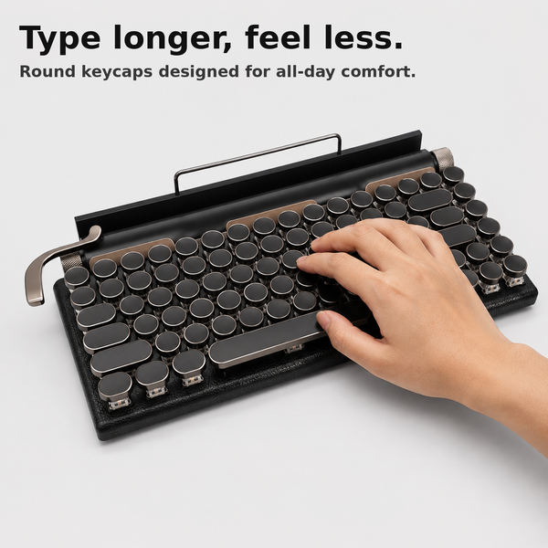 Retro Typewriter Mechanical Keyboard — Wireless, RGB Backlit, 83-Key